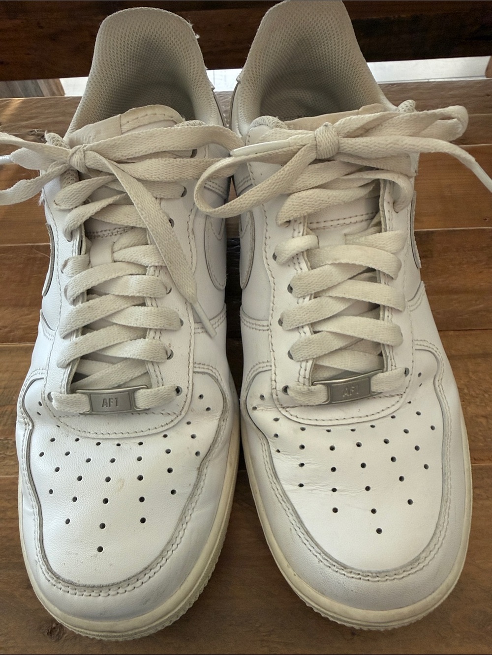 Nike Air Force 1 White Low-Top Leather Sneakers